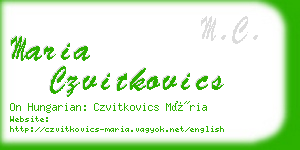 maria czvitkovics business card